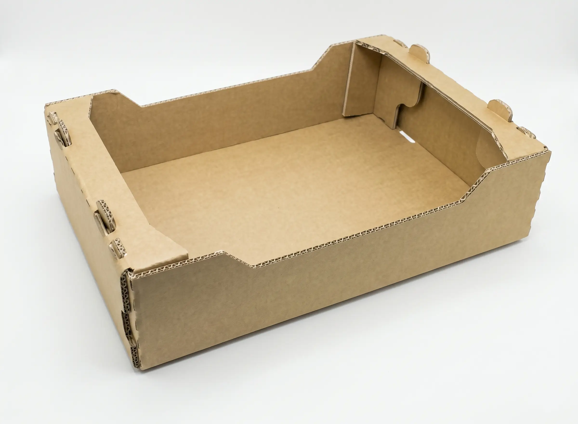 Cajas de cartón ventiladas y apilables para frutas y verduras frescas